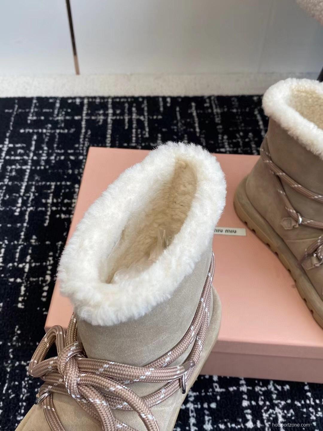 Miu Miu 2025/SS Lace-Up Snow Boots - AS00310