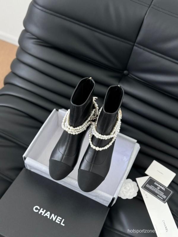 Chanel Pearl Collection Mary Jane Short Boots - LY00360