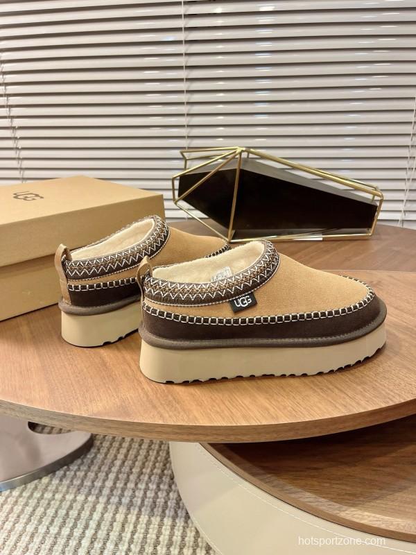 UGG Ethnic Tazz Series Thickened Height-Increasing Slip-On Fur Shoes - MJ00220