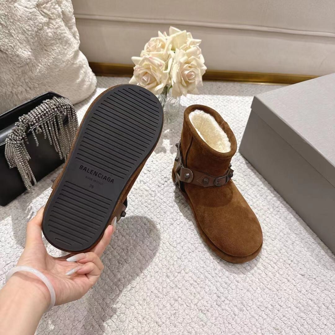 Balenciaga F022 Winter Wool Ankle Boots Snow Boots - F022