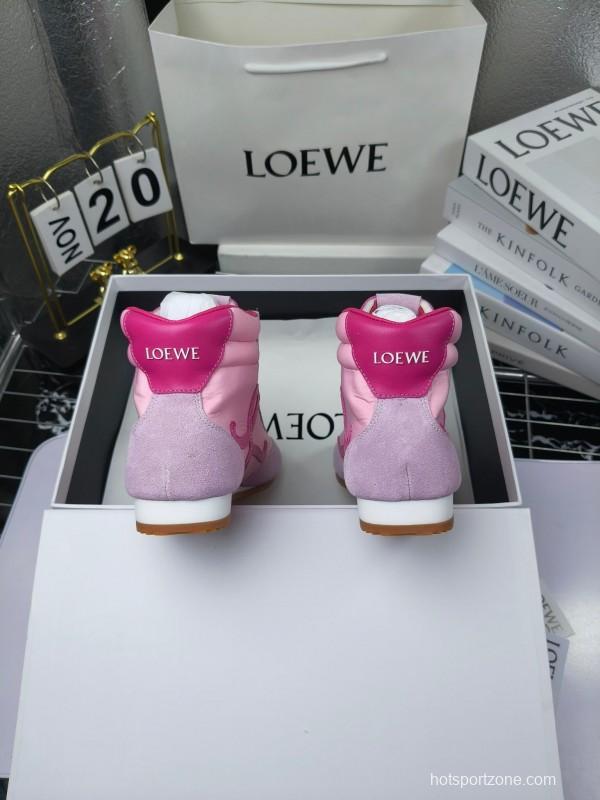 LOEWE High-Top German Training Sneakers Retro Fashion Casual White Shoes - LY00330