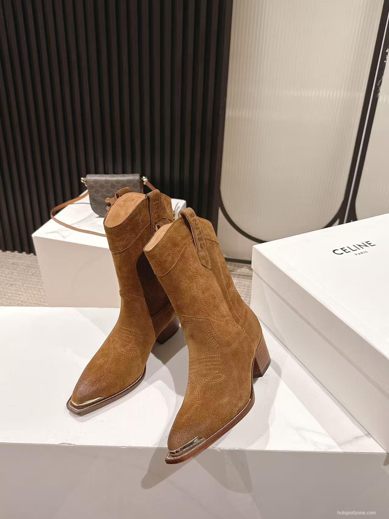 CELINE Fashion Boots with Arch de Triomphe Logo - LY00440