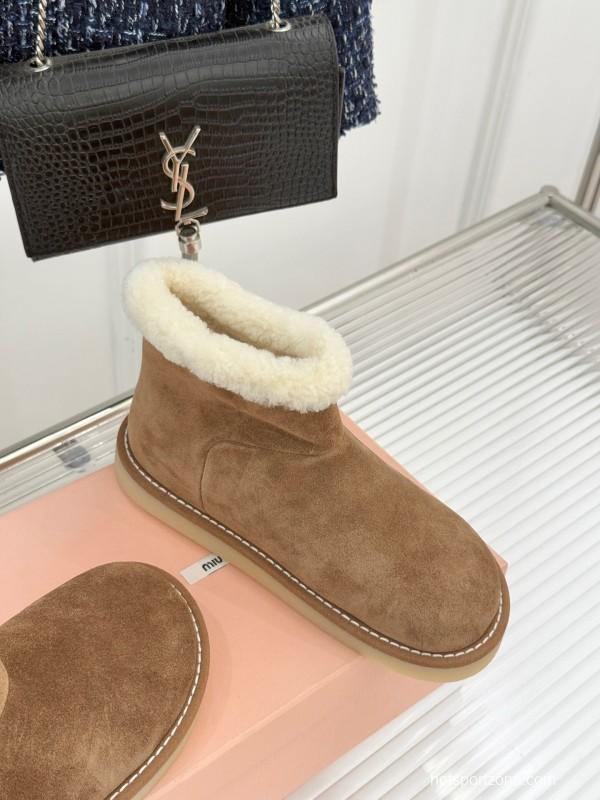 Miu Miu Retro Shearling Platform Snow Boots - KFY00300
