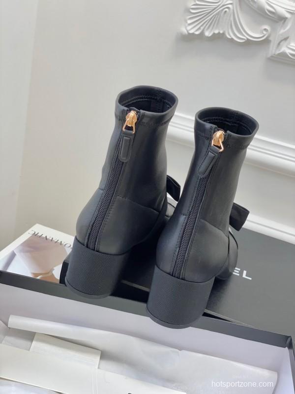 Chanel 2025/SS Autumn Winter Bow Mary Jane Ankle Boots - LY00320