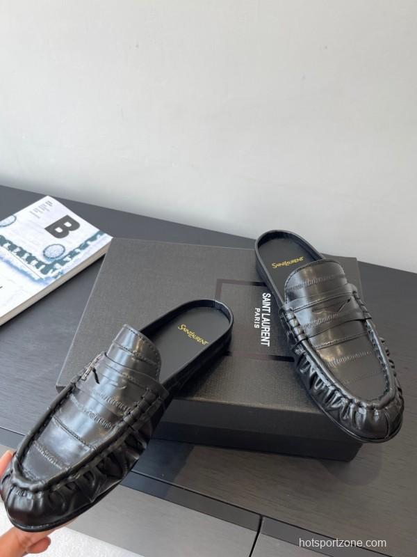 Saint Laurent Classic Loafer Half-Drag Mule Shoes - KF Y00350