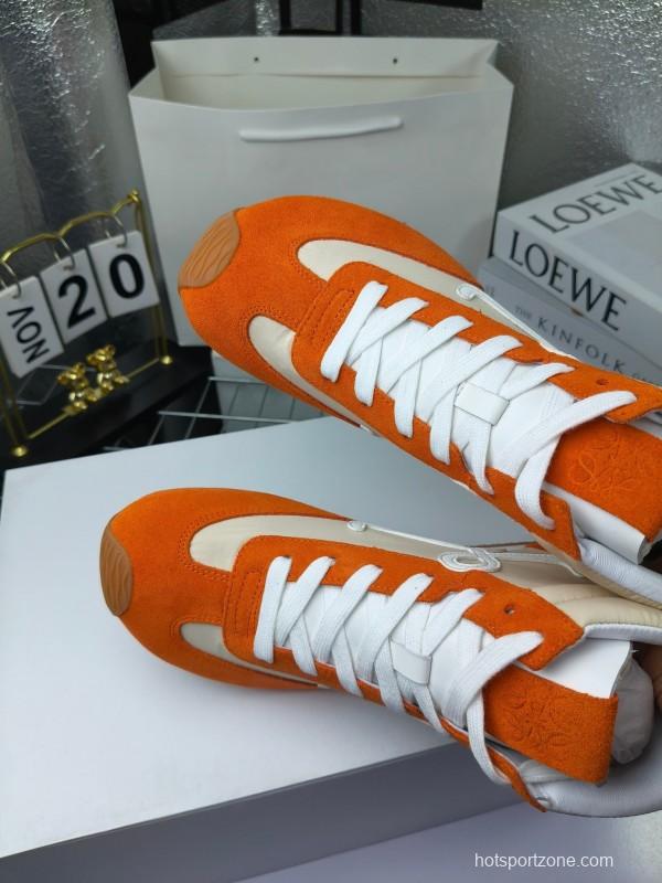 LOEWE High-Top German Training Sneakers Retro Fashion Casual White Shoes - LY00330