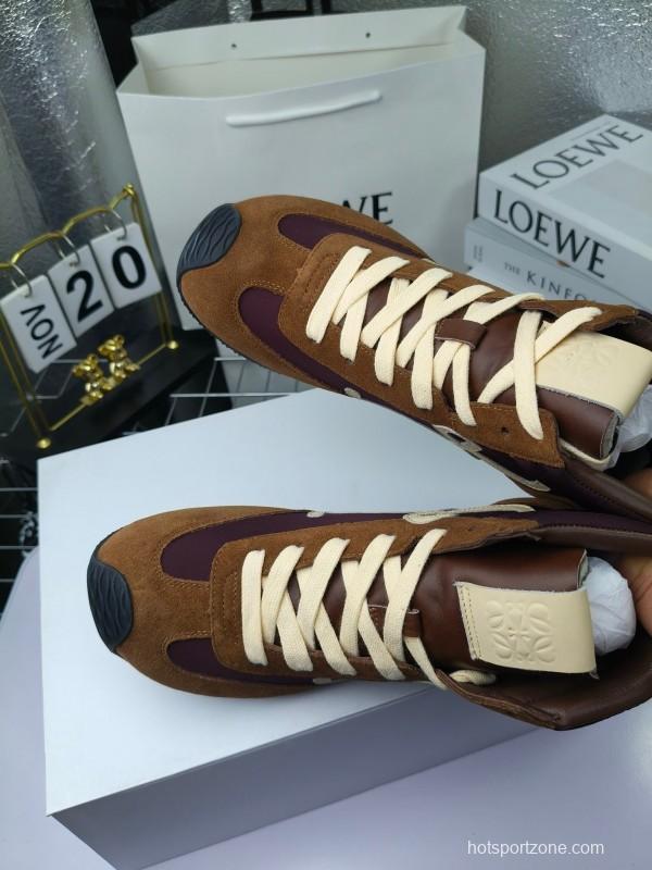 LOEWE High-Top German Training Sneakers Retro Fashion Casual White Shoes - LY00330