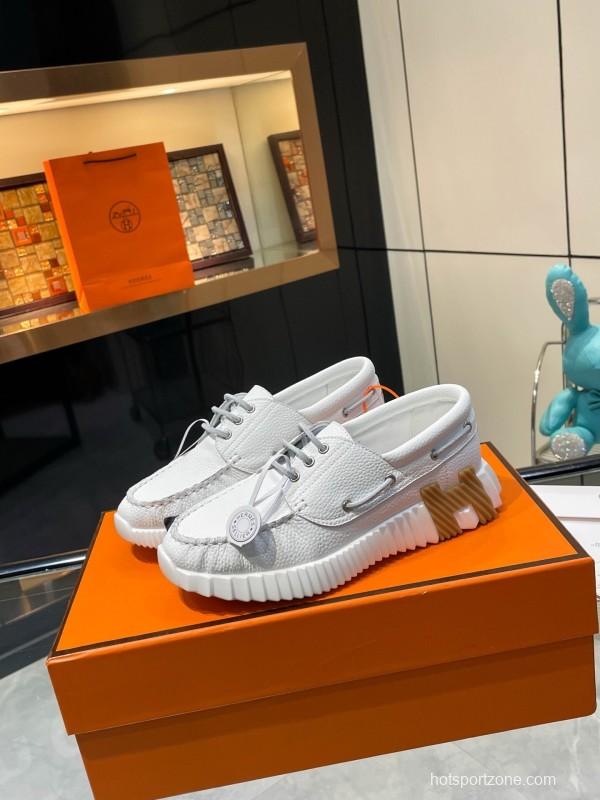 Hermès Classic Casual Sports Shoes with Exaggerated H Logo and Heightening Design - LY00300