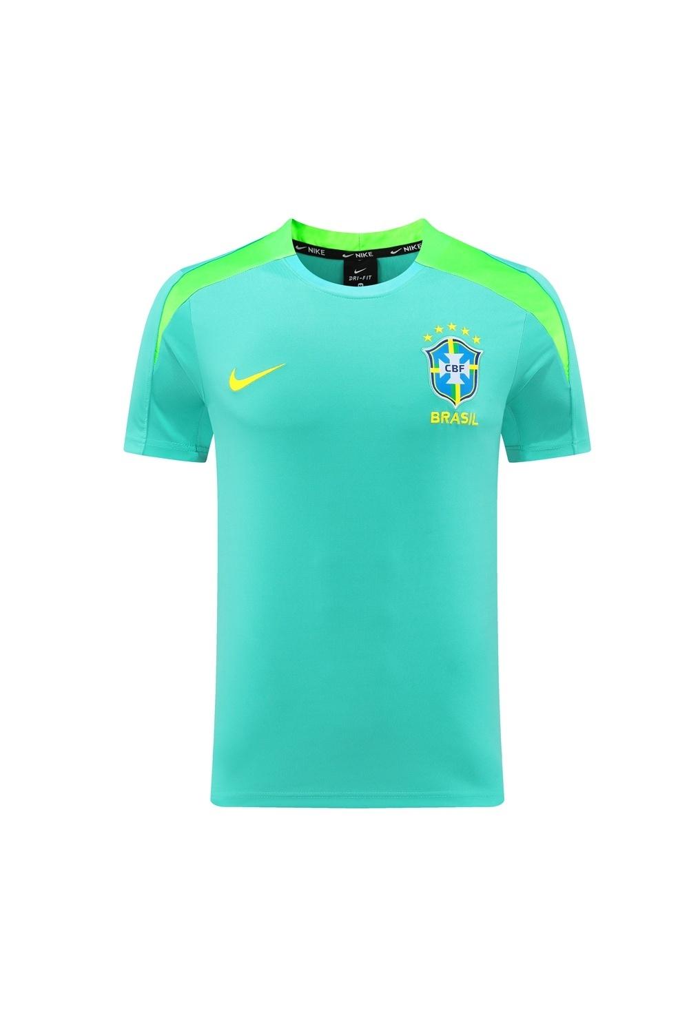 2025 Brazil Lake Green Short Sleeve+Soccer Shorts