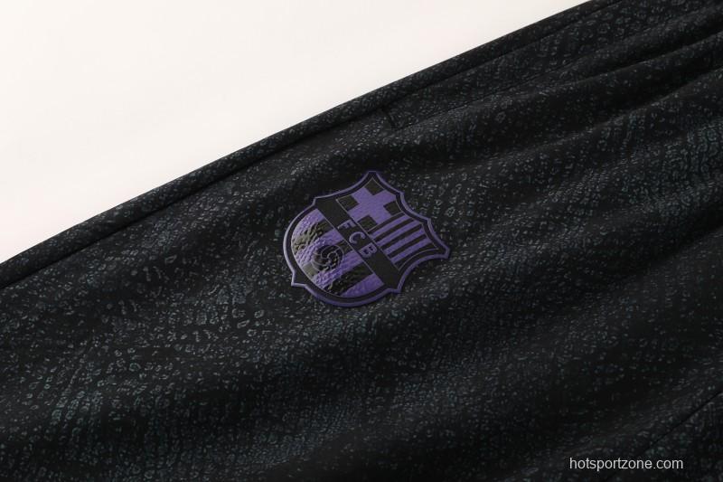 25/26 Barcelona Black S-3XL Half Zipper Jacket+Long Pants