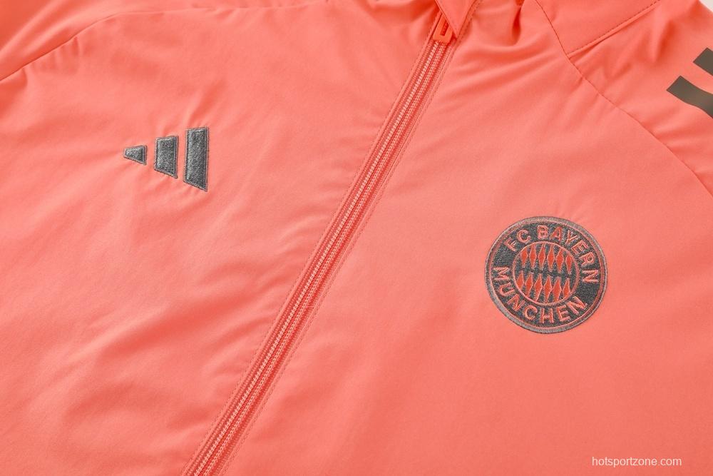 25/26 Bayern Munich Orange S-3XL Half Zipper Jacket+Long Pants