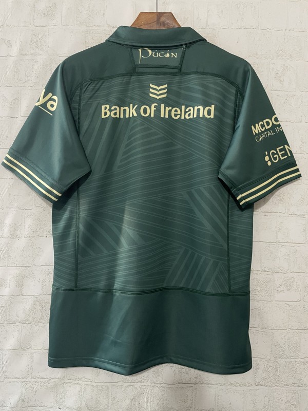 25/26 Connacht Green with Gold Geometric Pattern Home Jersey