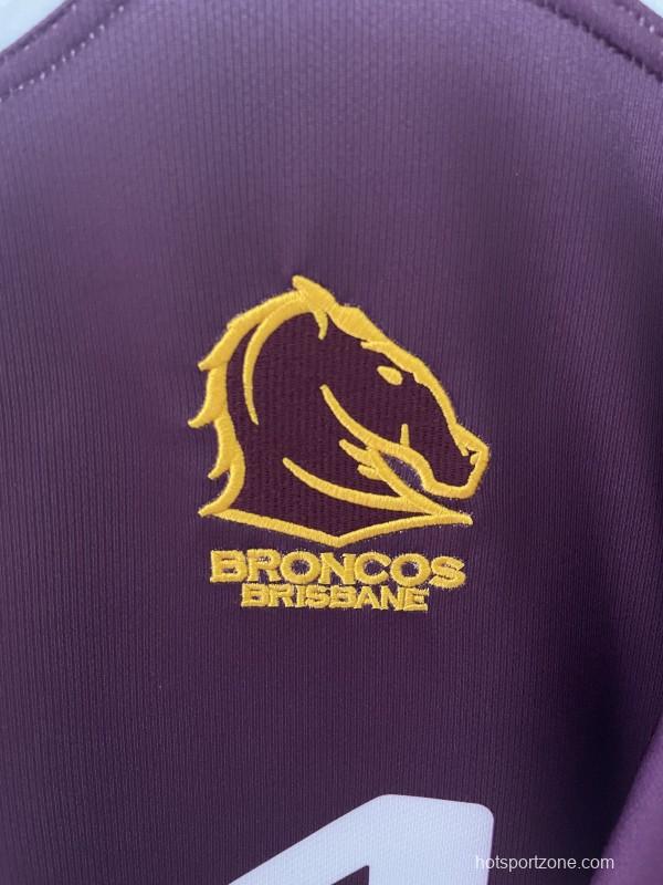 25/26 Brisbane Broncos Maroon with Gold Stripes Jersey