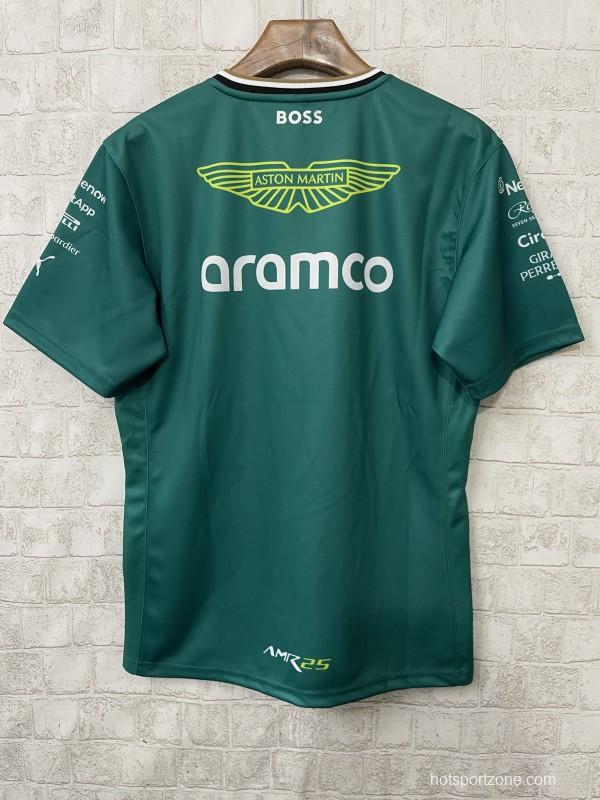 2025 F1 Aston Martin Aramco F1 Team Dark Green with Gold Trim Jersey