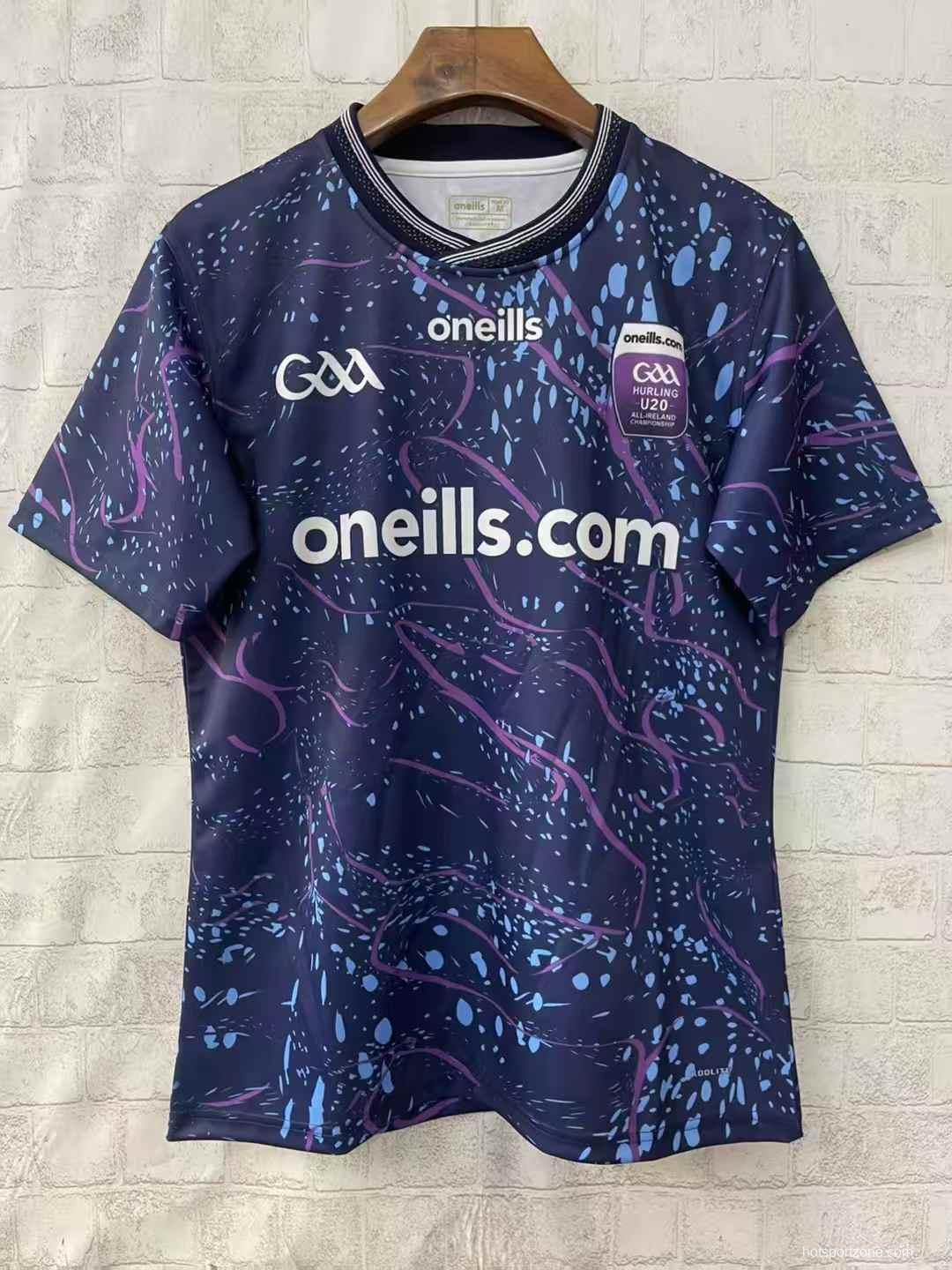2026 Ireland GAA U20 Hurling Navy with Purple Marble Pattern Jersey