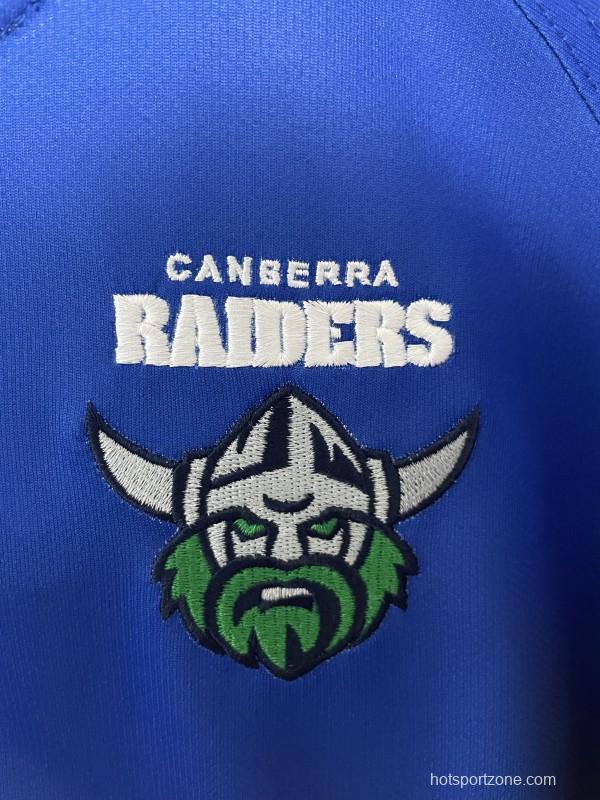25/26 Canberra Raiders White with Blue, Green and Gold Stripes Jersey