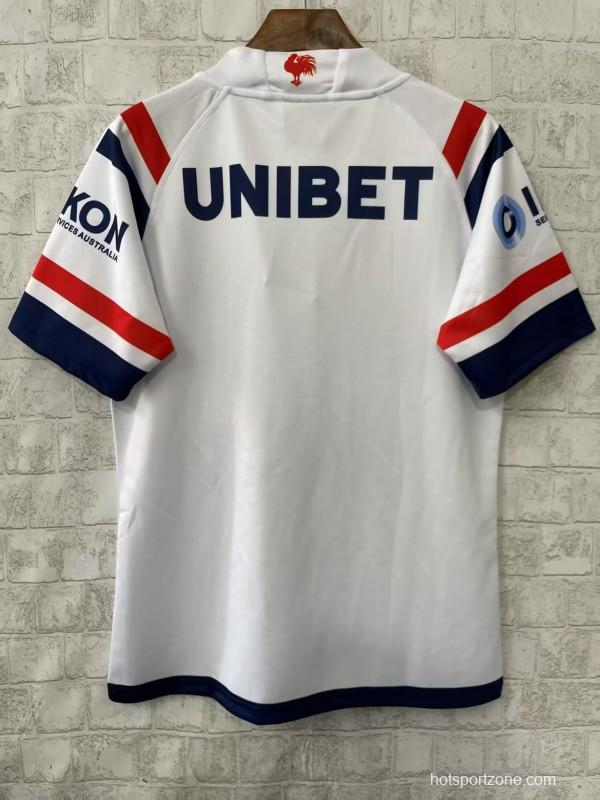 25/26 Sydney Roosters White with Navy and Red Chevron Jersey