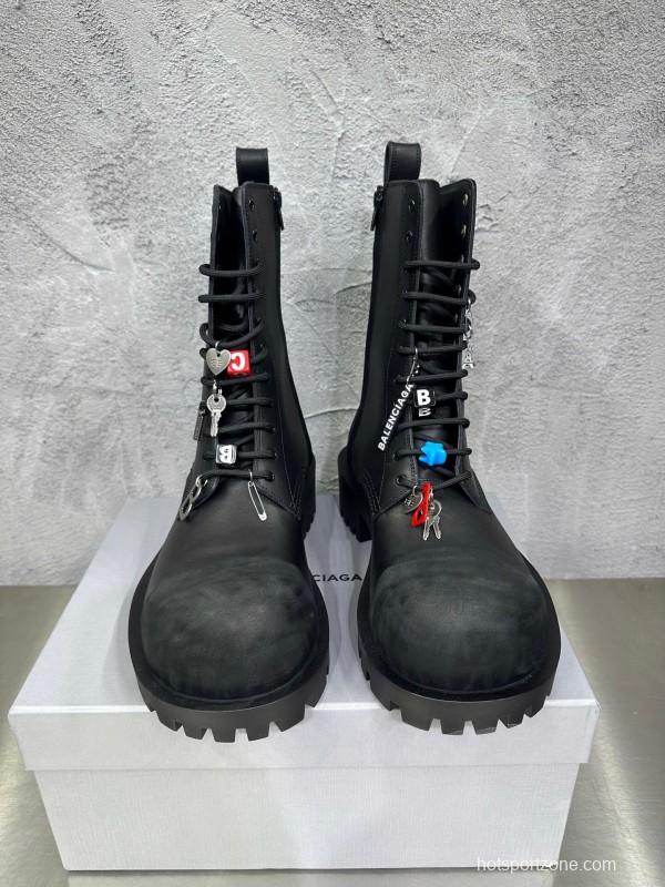 Adidas 2025 SS Men's Lace-Up Boots with Slightly Asymmetrical Round Toe - KFY00560