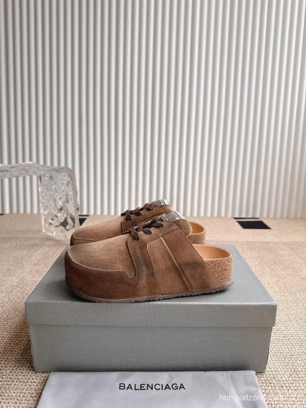 Balenciaga x Birkenstock Boston Closed-Toe Soft Footbed Platform Sandals - AS00260