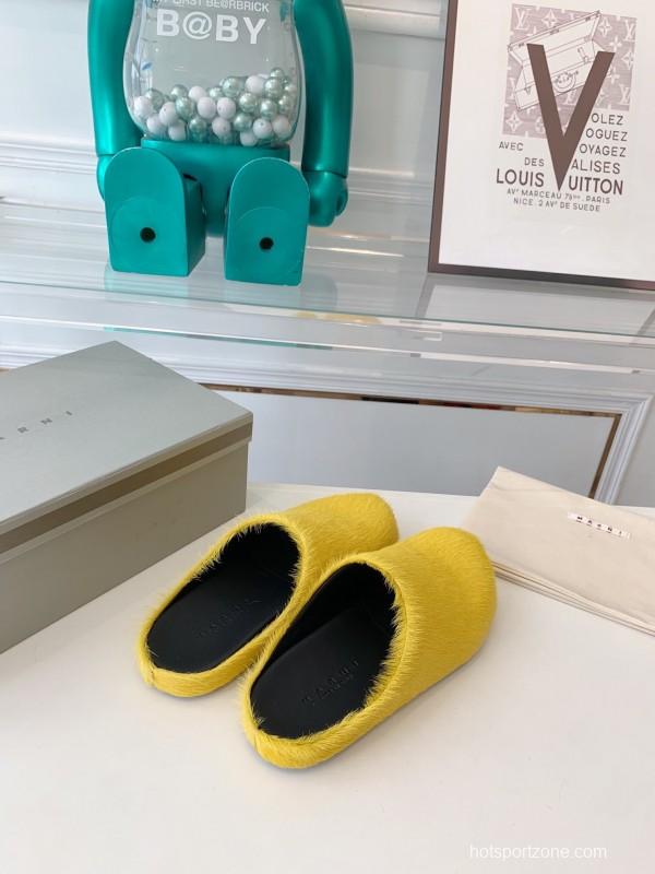 Marni 2025/SS Mule Shoes with Pony Hair - LY00