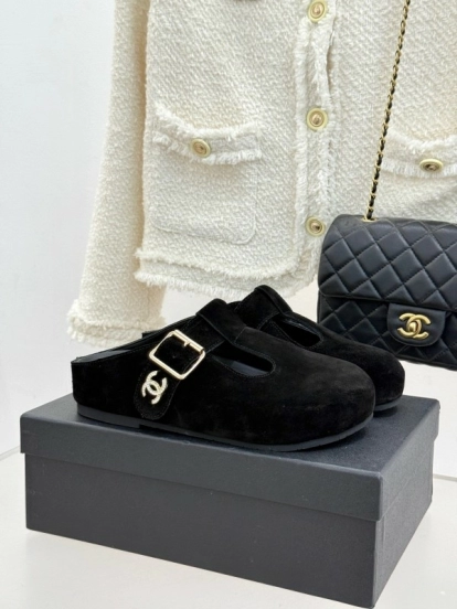 Chanel 2025 SS Minimalist Retro Birkenstock Sandals Half-Slip - KFY00280