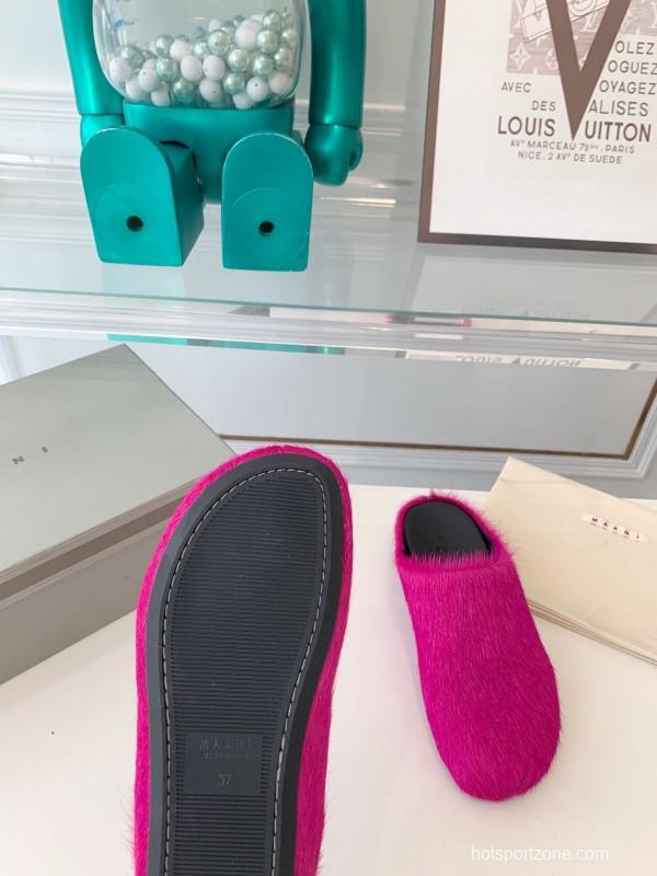 Marni 2025/SS Mule Shoes with Pony Hair Design - LY00