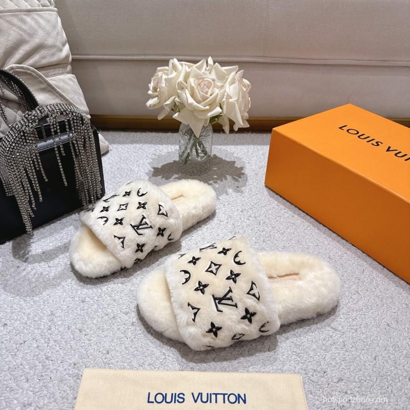 Lv 2025/ss Wool Lazy Slippers - LY00240