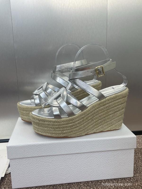 Dior D-Club Jelly Color Hollow Layered Cross Strap Platform High Heel Women's Shoes - KFY00290