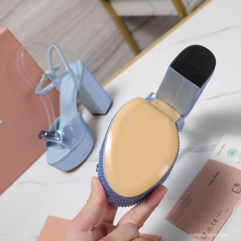 MIUMIU Bling Bling Swarovski Crystal Sandals with 11.5cm Heel - KFY00340