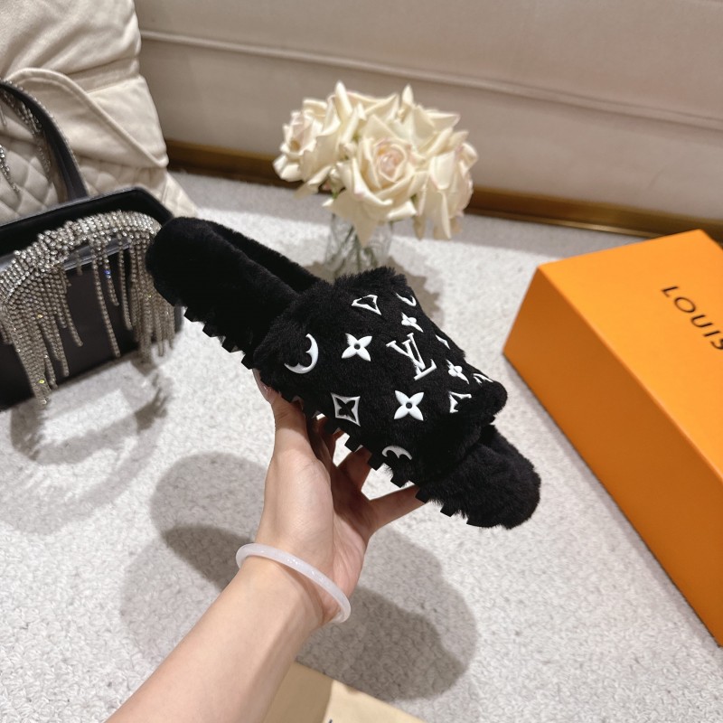 Lv 2025/ss Wool Lazy Slippers - LY00240