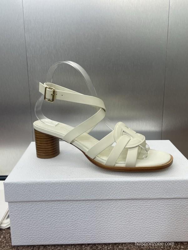 Dior D-Club Jelly Color Hollow Layered Cross Strap Mid Heel Women Shoes - KFY00290