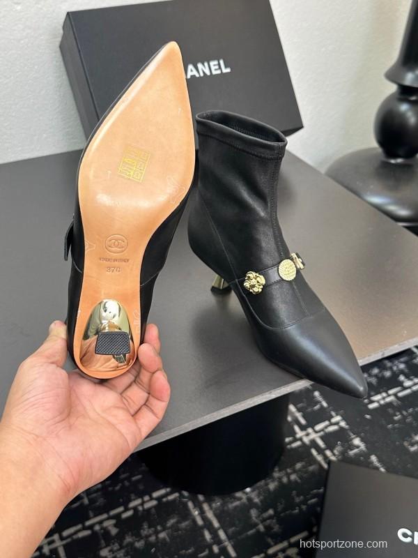 Chanel 2025/SS 24B Autumn Winter New High Heel Bow Sock Boots - LY00380