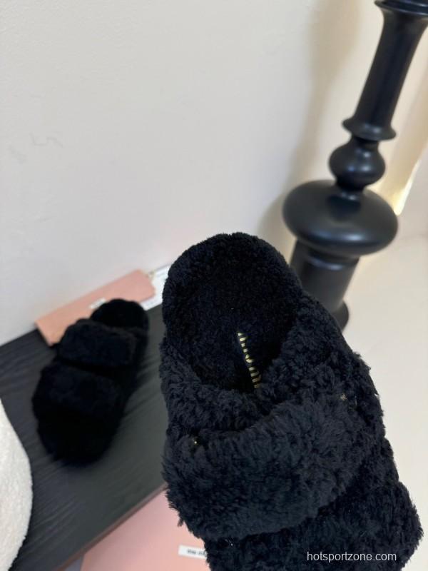MiuMiu 2025/SS Fur Slides - KFY00310