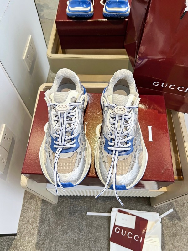 Gucci 2025/SS 2.0 Sneakers with Retro-Futuristic Design and Reflective Stripes - LY00460