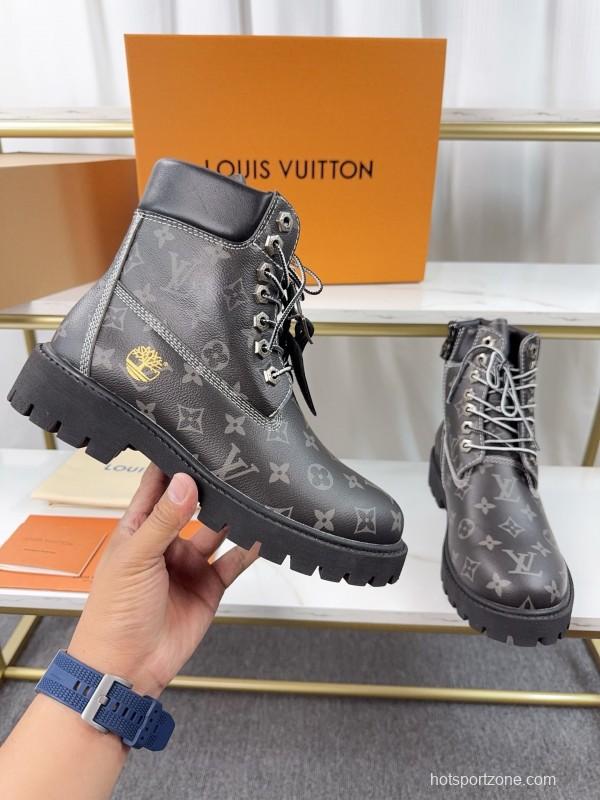 Timberland x LV Monogram Ankle Boots Waterproof Suede - LY00380