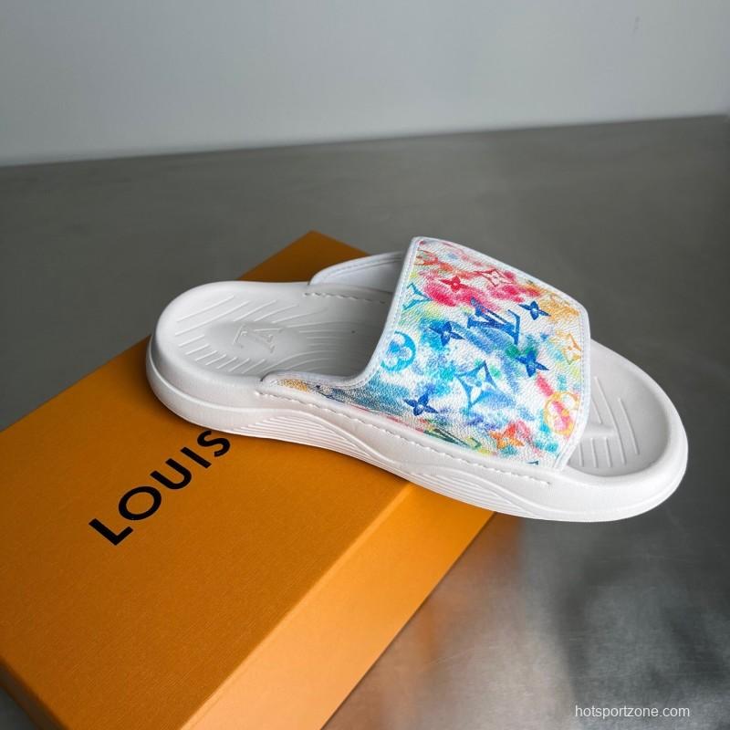 Louis Vuitton Miami Mule Slip-On Sandals with Velcro Strap - YC