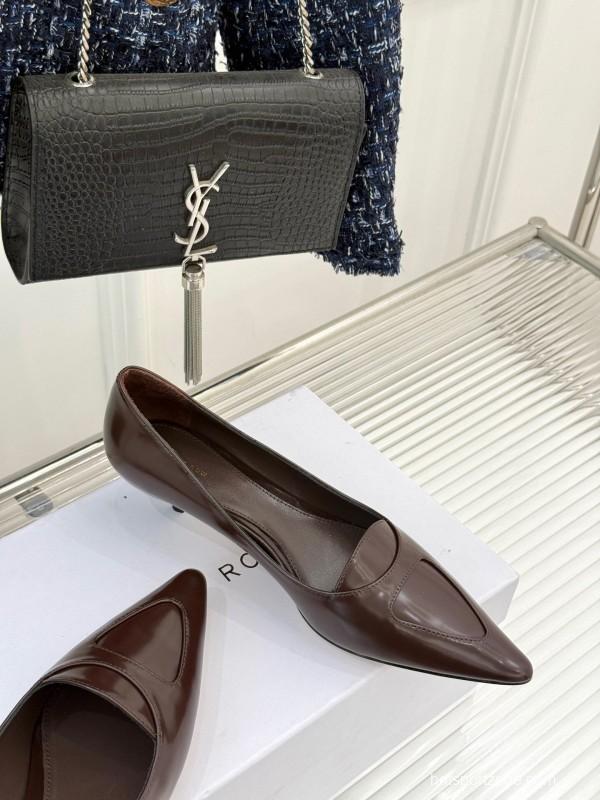 The Row 2025 SS Kitten Heel Pointed Toe High Heels - KFY00320