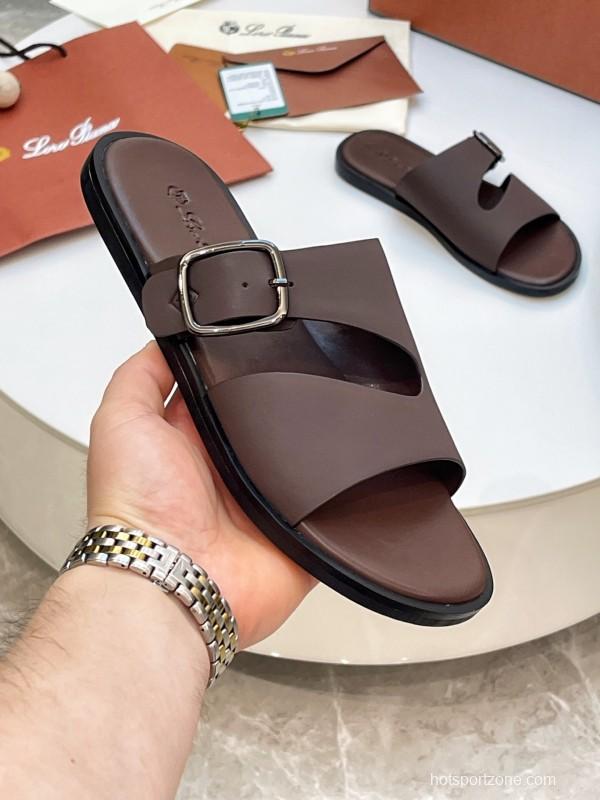 Loro Piana 2025/SS Men's Spring Summer Slippers with High-Quality Stitching and Comfortable Sole - AS00250