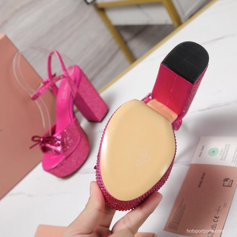 MIUMIU Bling Crystal Sandals with Swarovski Elements - KFY00340