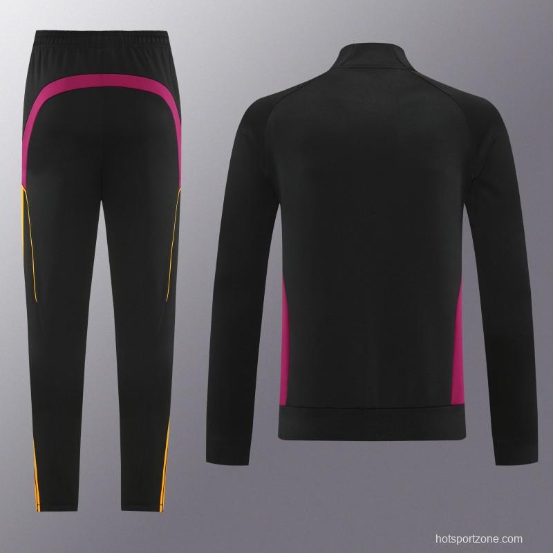 25/26 Roma Black Full Zipper Jacket+Long Pants