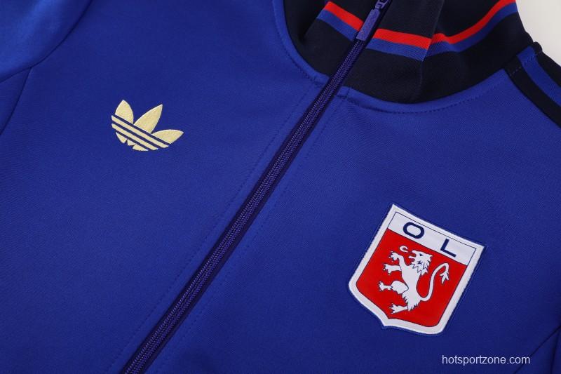 25/26 Olympique lyonnais/Lyon Blue Full Zipper Jacket+Long Pants