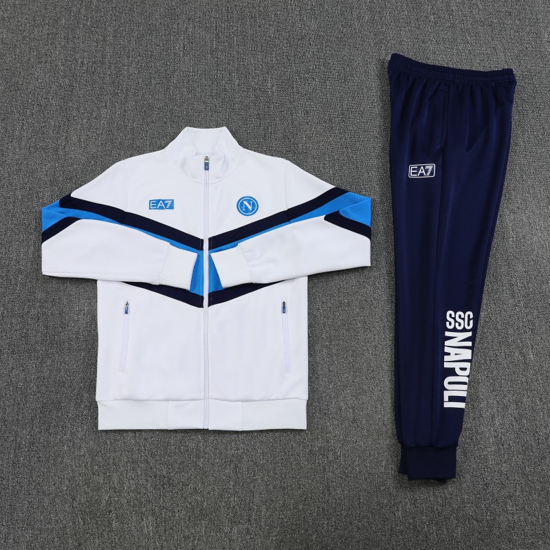 25/26 Napoli White Full Zipper Jacket+Long Pants