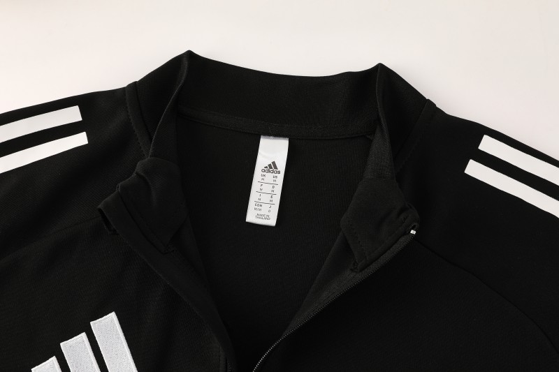 25/26  Adidas Black Full zipper Jacket Tracksuit+ long pants