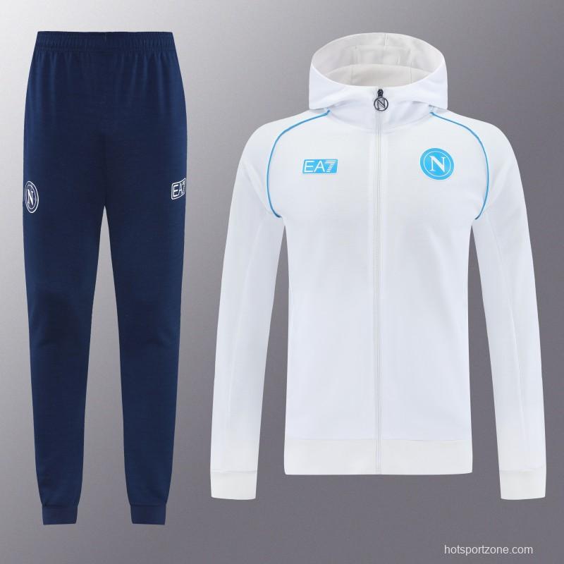 25/26 Napoli  White  Full zipper Jacket Tracksuit+ long pants
