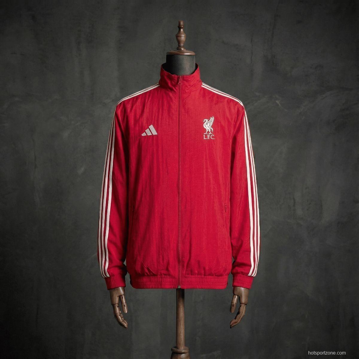 2026 Liverpool Red And White Reversible Full Zipper Jacket