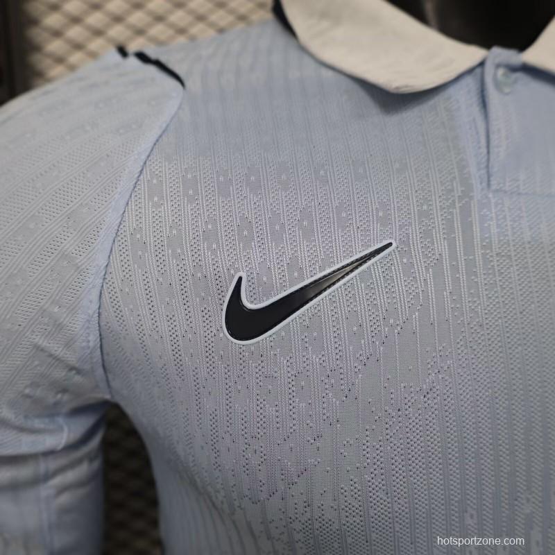 2026 Player Version Uruguay Light Blue with White Collar Long Sleeve Jersey