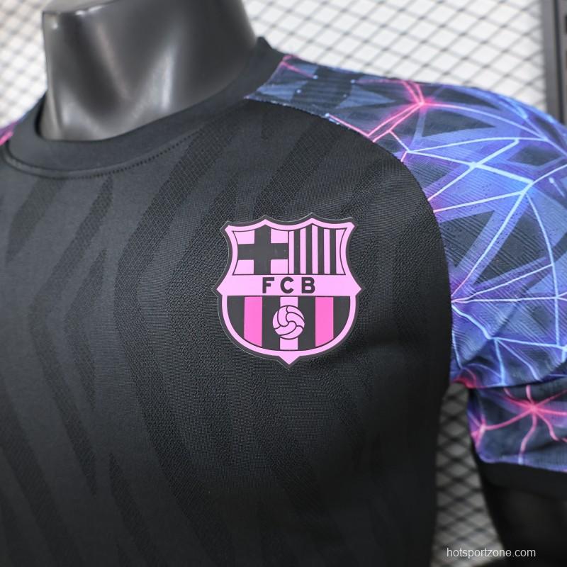 Player Version 25/26 FC Barcelona Black with Neon Geometric Pattern Jersey