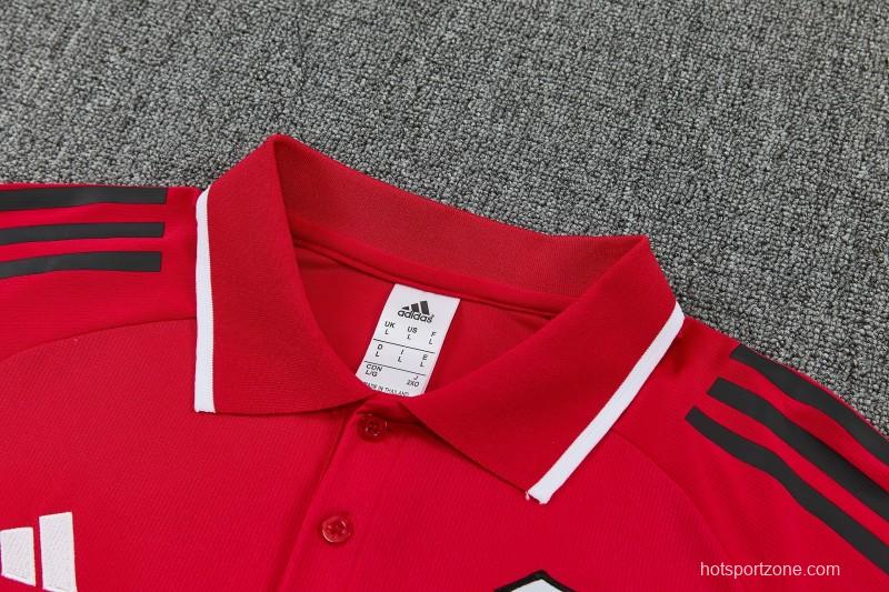 26/27 River Plate Red Polo Training Shirt + Long Pants Tracksuit