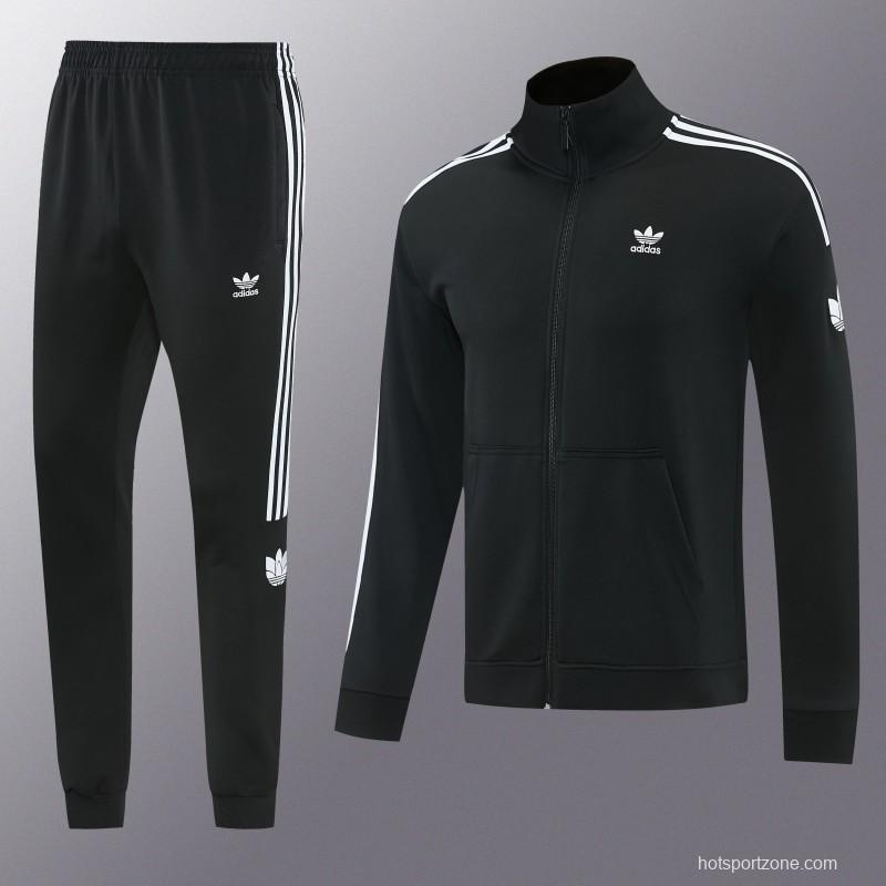 2026 Adidas Black Full Zipper Jacket + Long Pants