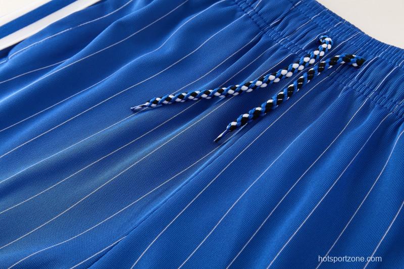 26/27 Chelsea FC White Stripes Short Sleeve+Blue Soccer Shorts